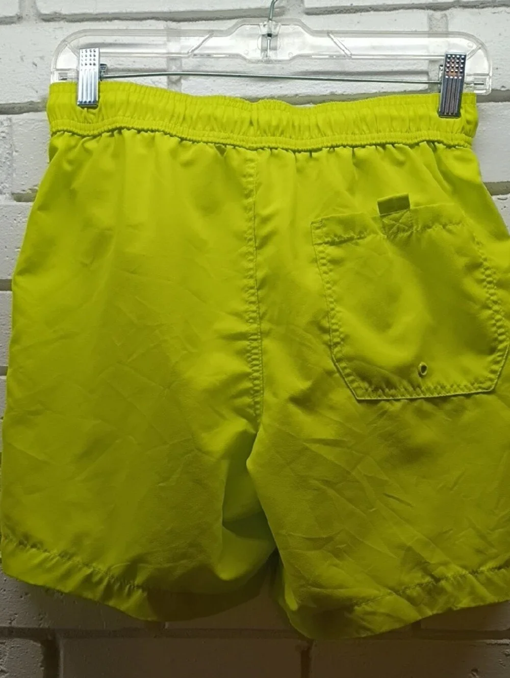 George Neon Yellow Swim Trunks Drawstring & Elastic Waist Mesh a Underwear Liner